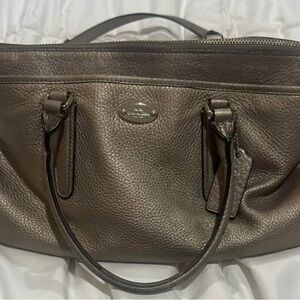Coach Metallic Brown Leather Shoulder Bag